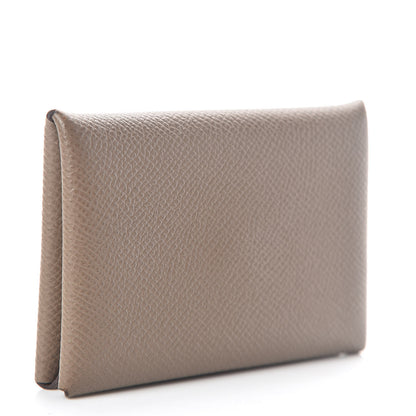 Hermes Epsom Calvi Card Case Etoupe 3 of 6
