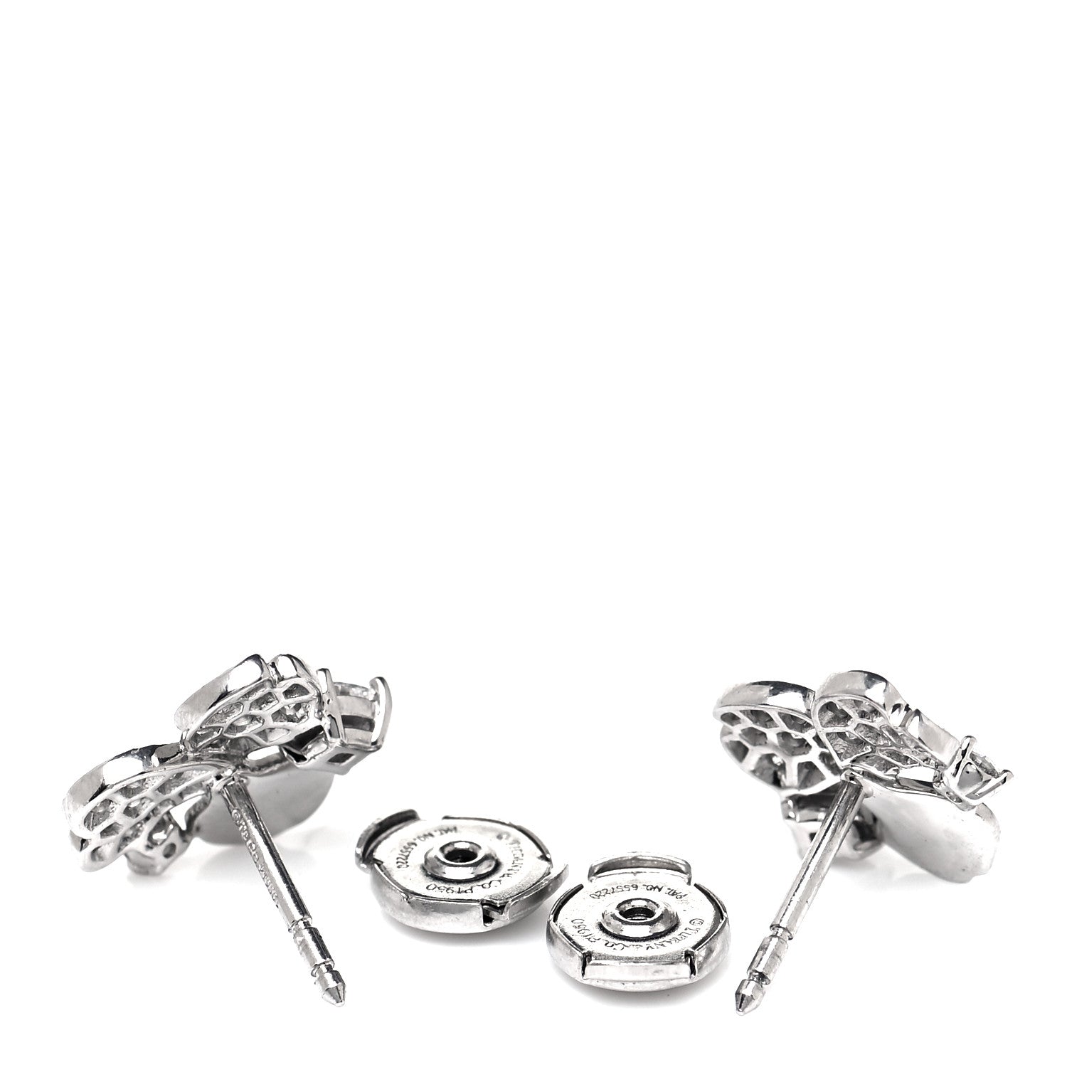 Tiffany Platinum Diamond Paper Flowers Cluster Earrings 3 of 3