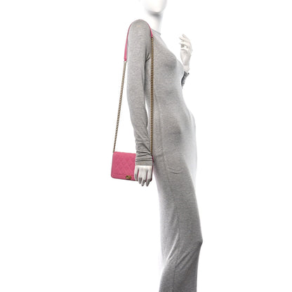 Chanel Caviar Quilted Boy Wallet On Chain WOC Pink 2 of 12