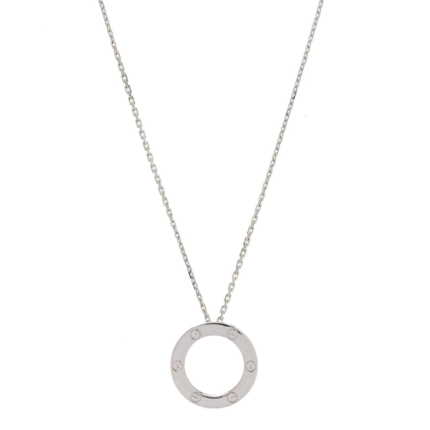 18K White Gold LOVE Pendant Necklace