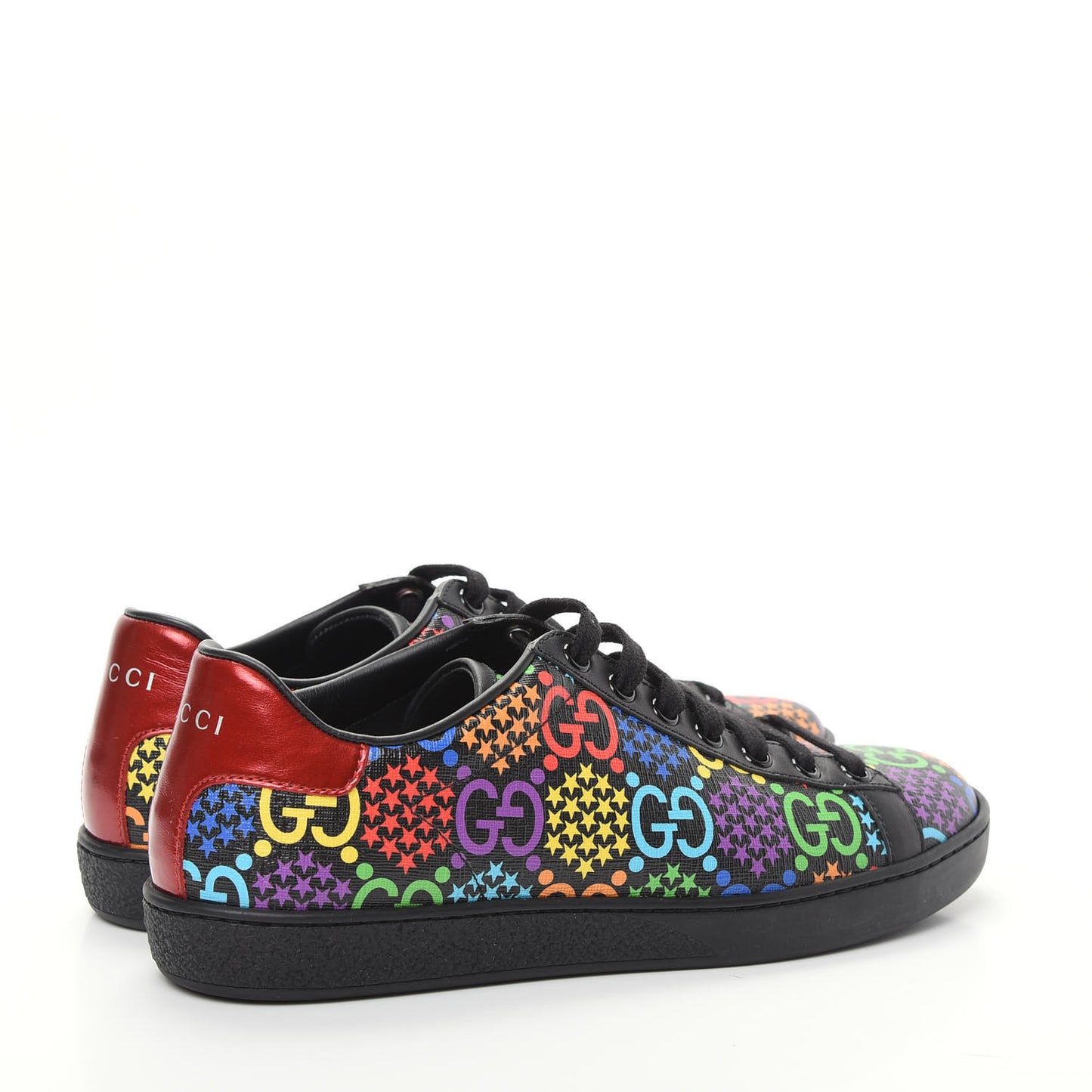 GG Supreme Monogram Psychedelic Sneakers 37 Black Multicolor