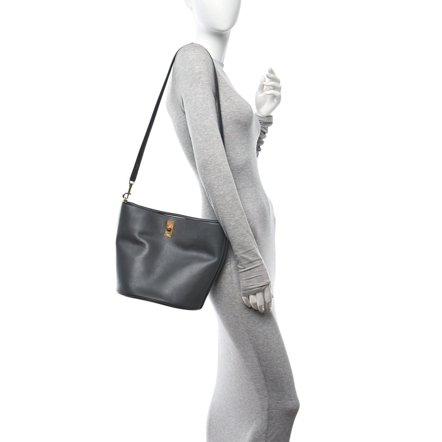 Celine Smooth Calfskin Bucket 16 Bag Grey 2 of 11