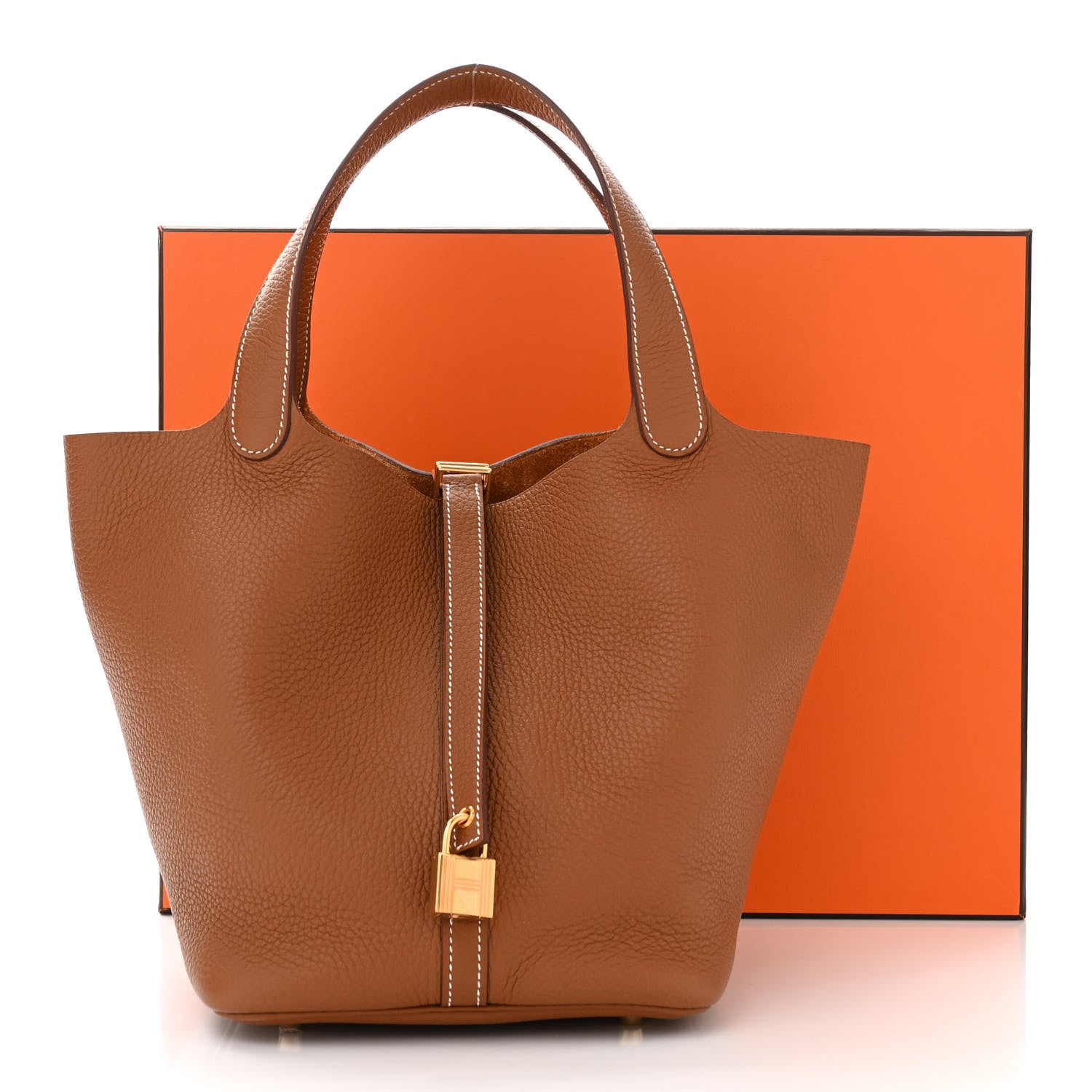 Hermes Taurillon Clemence Picotin Lock 22 MM Gold 11 of 11