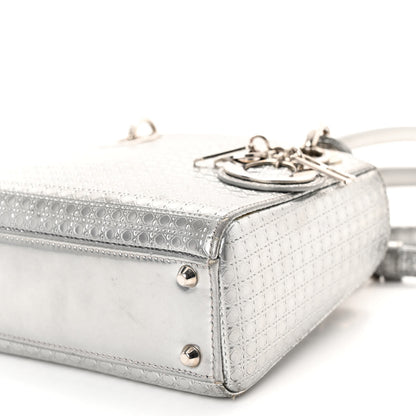 Christian Dior Metallic Patent Micro-Cannage Mini Lady Dior Silver 9 of 11
