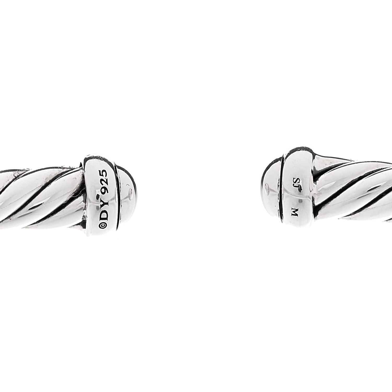 David Yurman Sterling Silver 4mm Cable Flex Bracelet 3 of 4