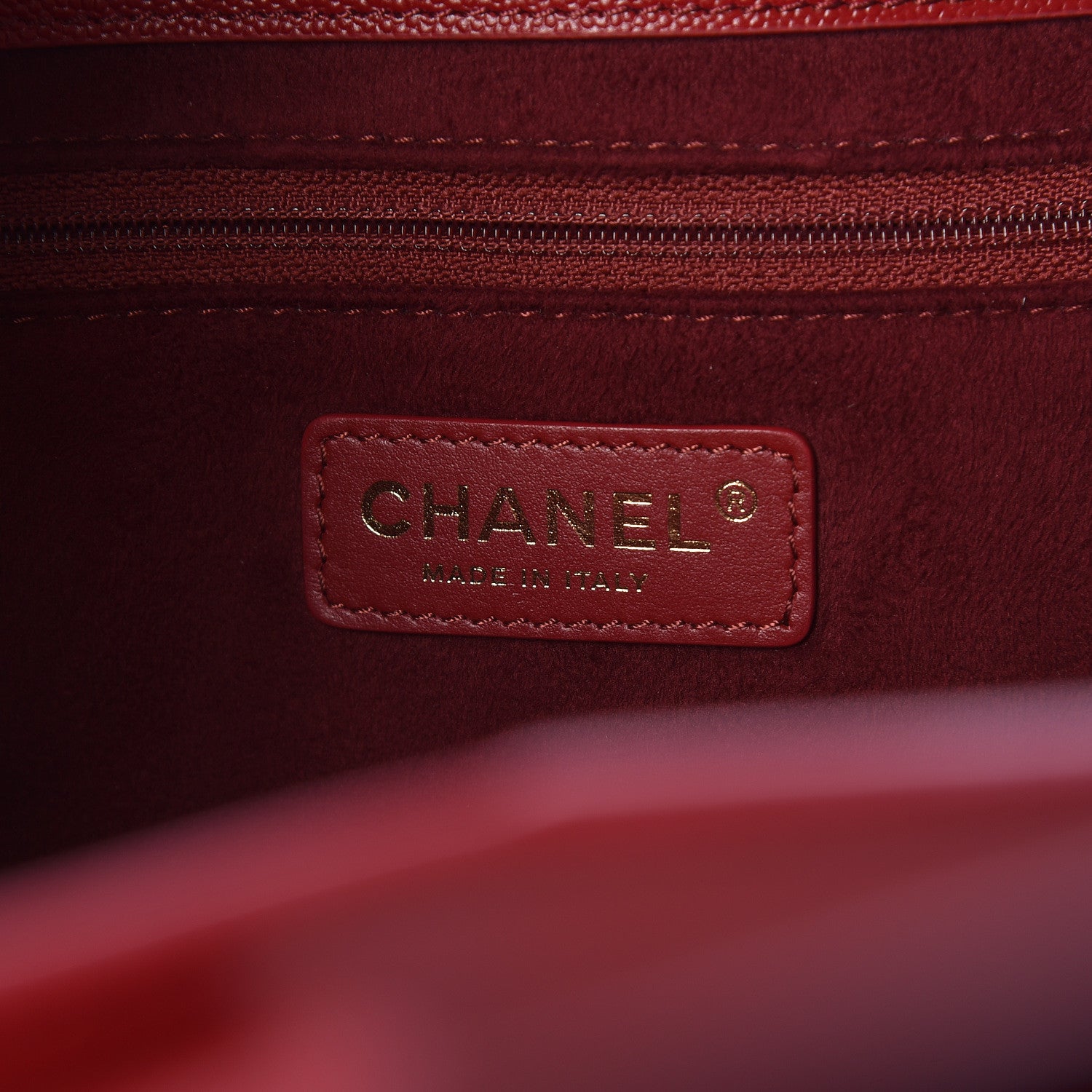 Chanel Caviar Small Studded Deauville Tote Red 6 of 10