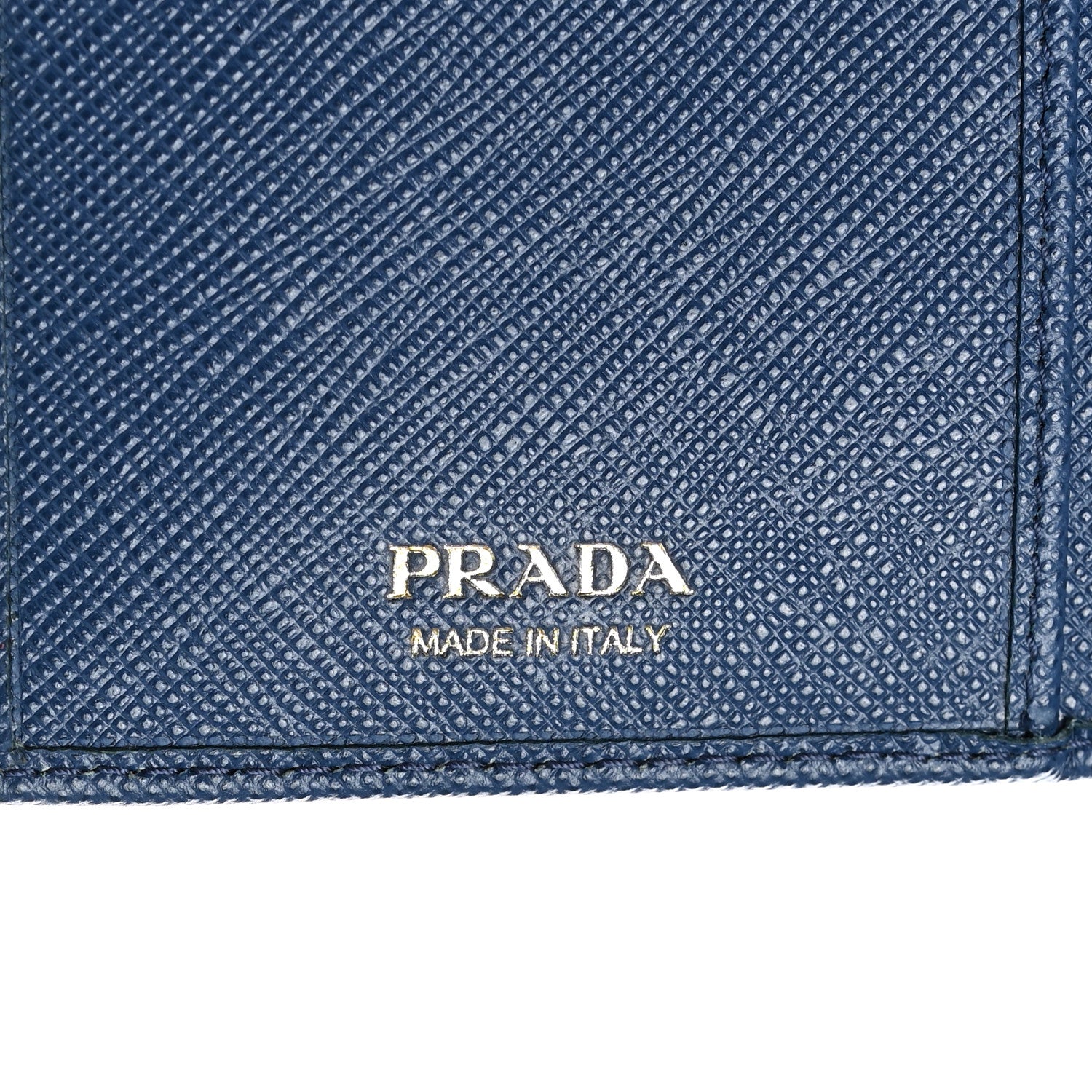 Prada Saffiano Metal Oro Wallet Bluette 6 of 8