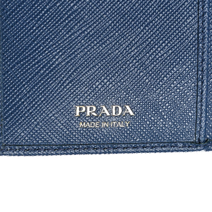 Prada Saffiano Metal Oro Wallet Bluette 6 of 8