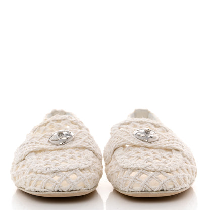 Chanel Raffia Braided CC Mocassin Loafers 39 White 2 of 8