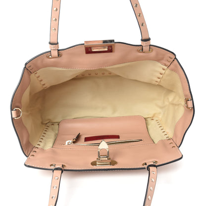 Valentino Garavani Vitello Small Rockstud Tote Skin Sorbet 5 of 9