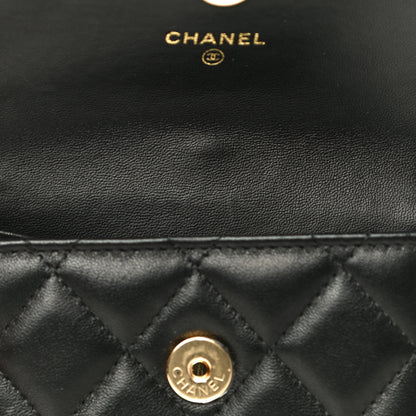 Chanel Lambskin Quilted CC Hook Card Holder Black 13 of 14