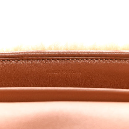 Celine Calfskin Triomphe Fluffy Shearling Bag Beige 8 of 12