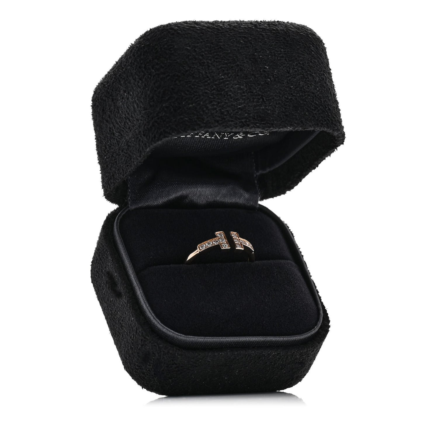 18K Rose Gold Diamond T Wire Ring 49 5