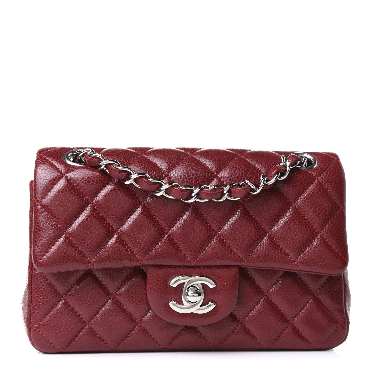 Chanel Caviar Quilted Mini Rectangular Flap Dark Red 1 of 11