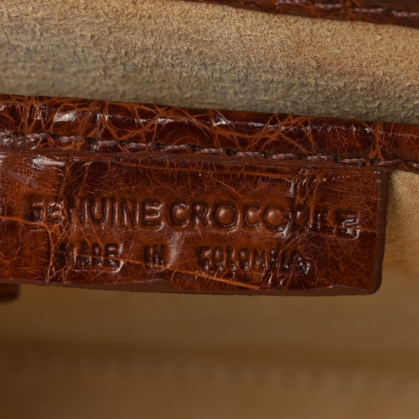 Crocodile Envelope Shoulder Bag Cognac