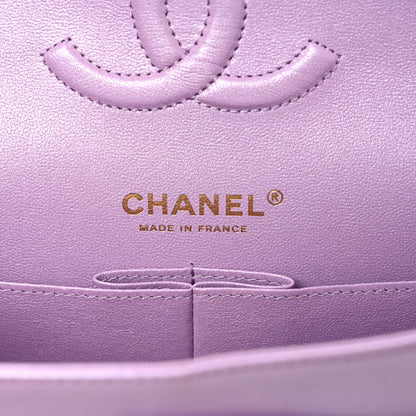 Chanel Lambskin Quilted Tie Dye Ombre Medium Double Flap Purple Blue Pink 6 of 10