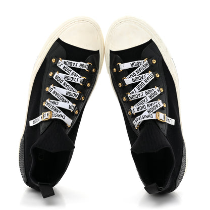 Christian Dior Technical Knit Calfskin Womens Walk'N'Dior High Top Sneakers 38.5 Black 2 of 12