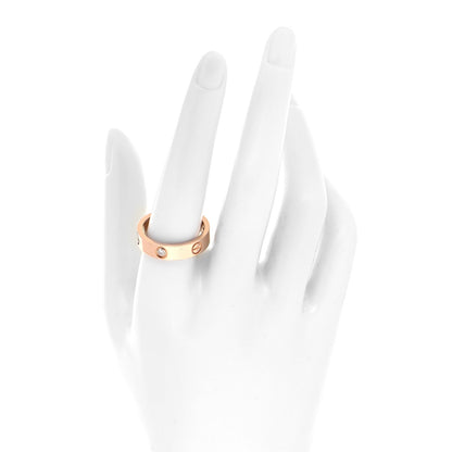 Cartier 18K Pink Gold 3 Diamond 5.5mm LOVE Ring 61 9.5 2 of 5