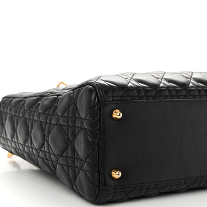 Christian Dior Lambskin Cannage Large Lady Dior Black 10 of 13