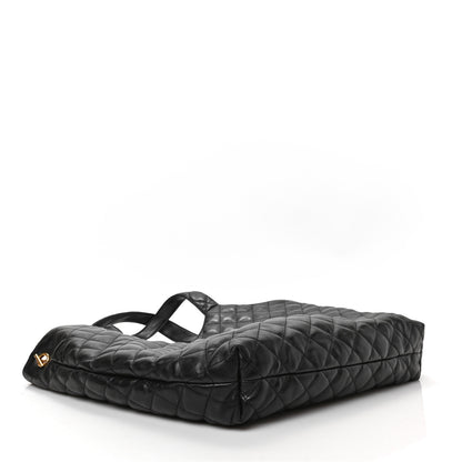 Saint Laurent Lambskin Quilted Maxi Icare Shopping Tote Black 4 of 8