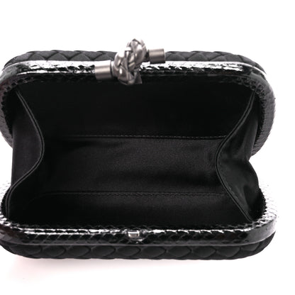 Bottega Veneta Satin Intreccio Impero Ayers Knot Clutch Black 5 of 9
