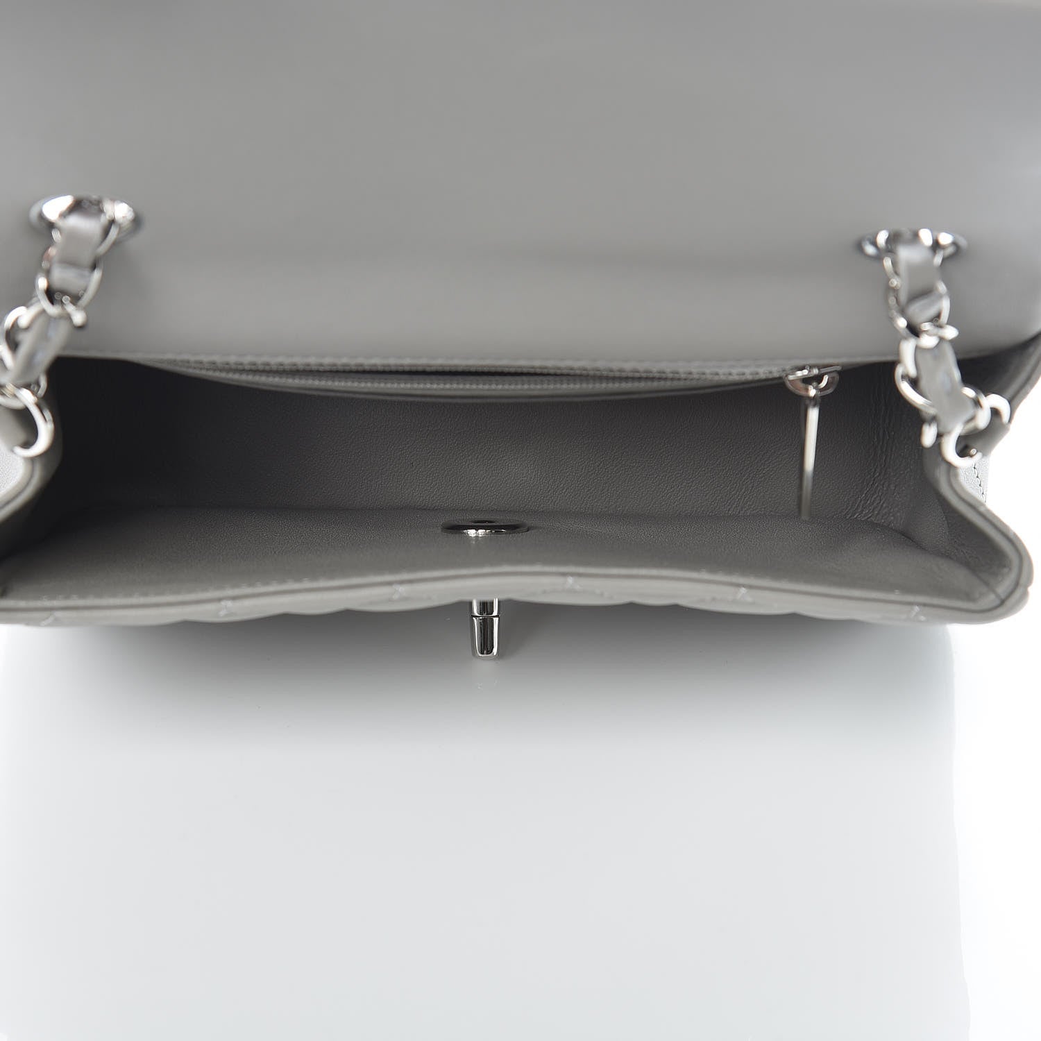 Chanel Lambskin Quilted Mini Rectangular Flap Grey 5 of 10