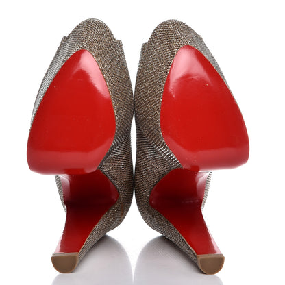 Christian Louboutin Glitter Fabric Altareva 160 Pumps 35 Gold 7 of 9