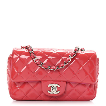 Chanel Patent Calfskin Quilted Mini Rectangular Flap Pink 1 of 11