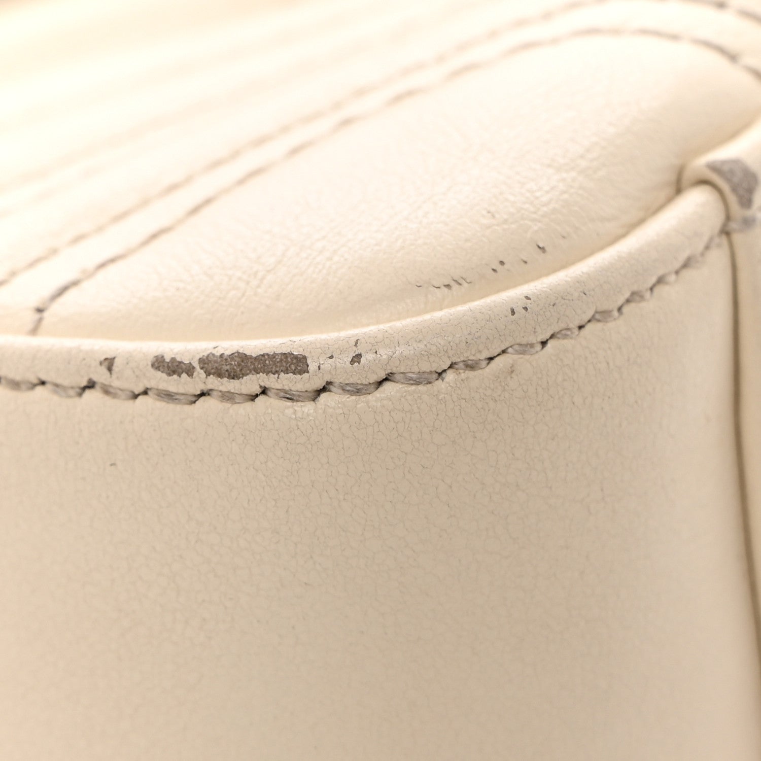 Gucci Calfskin Matelasse Mini GG Marmont Top Handle Shoulder Bag White 12 of 16