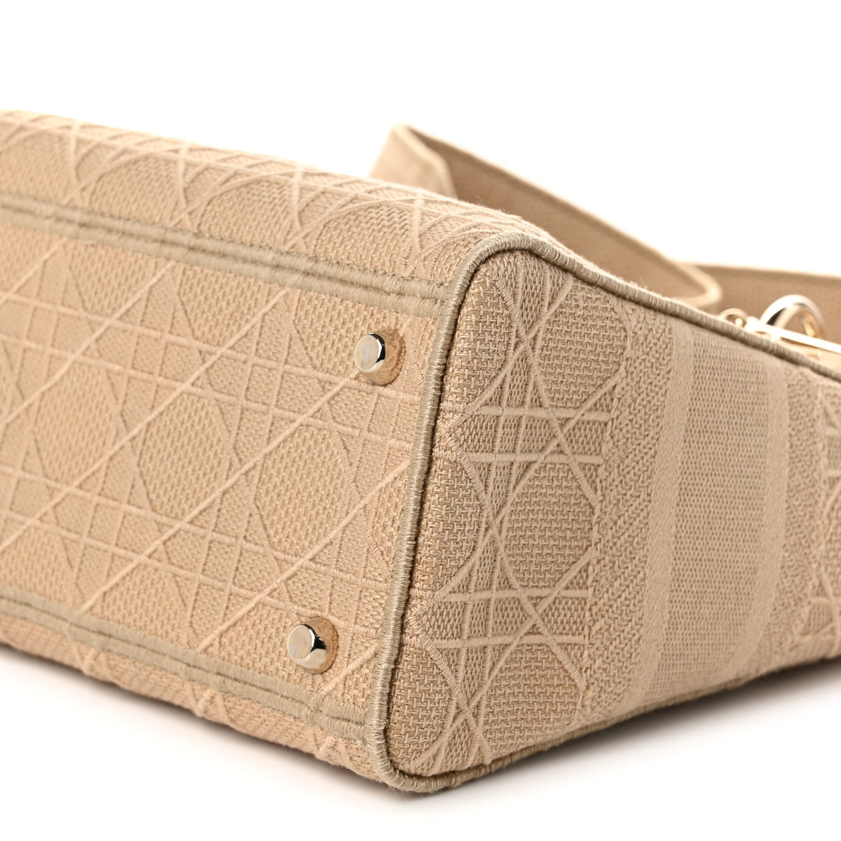 Christian Dior Canvas Embroidered Cannage Medium Lady D-Lite Beige 10 of 10