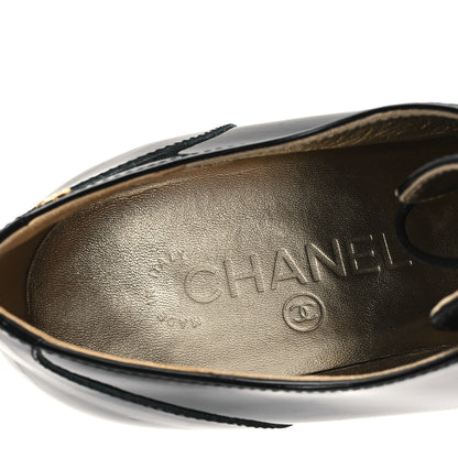 Chanel Patent Calfskin Oxford Lace Up Booties 39.5 Black 8 of 9