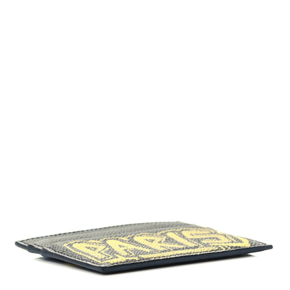 Balenciaga Signature Grained Calfskin Graffiti Ville Multi Card Holder Black Yellow 4 of 8