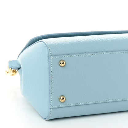 Dolce & Gabbana Dauphine Calfskin Miss Sicily Satchel Light Blue 8 of 9