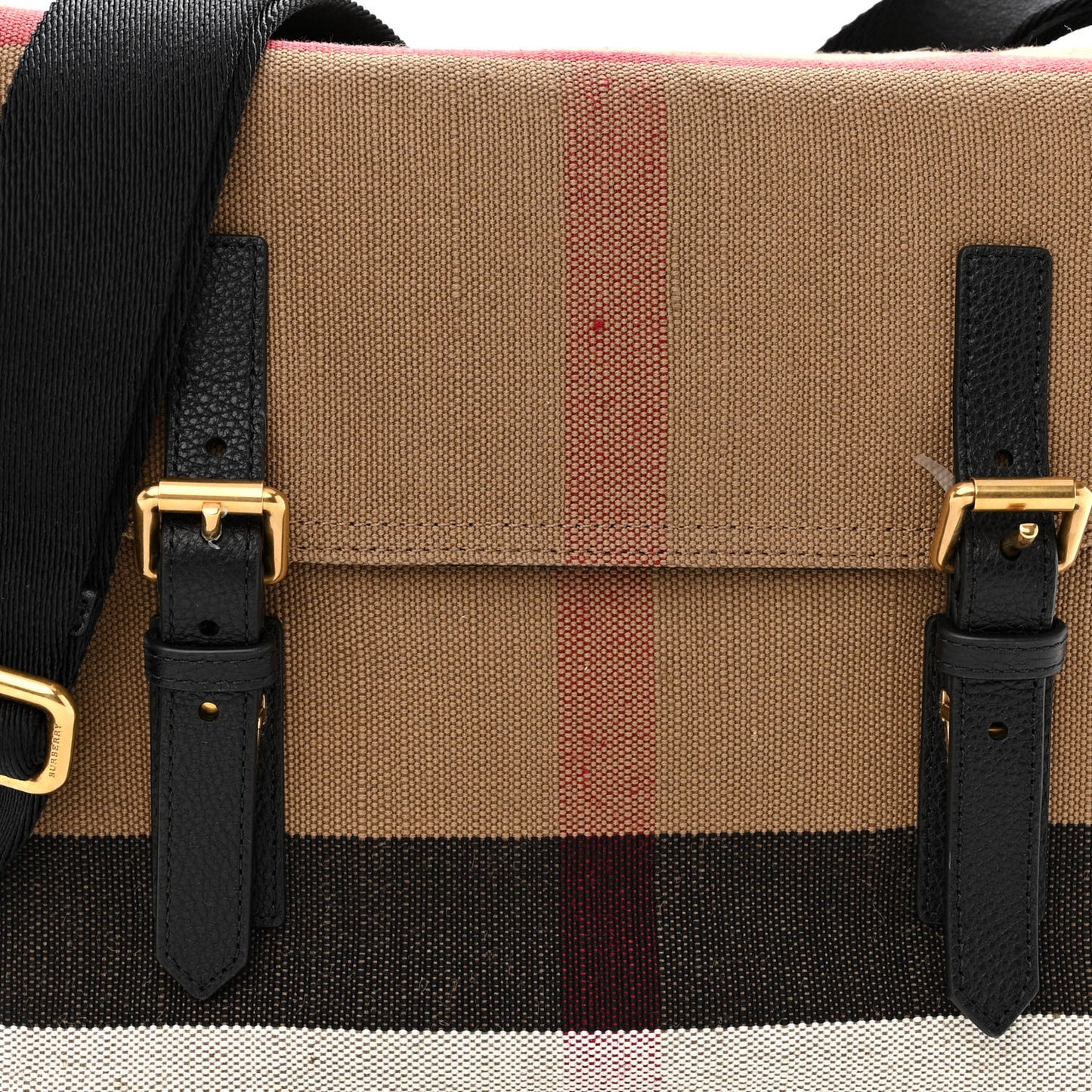 Canvas Mega Check Small Baildon Messenger Bag Black
