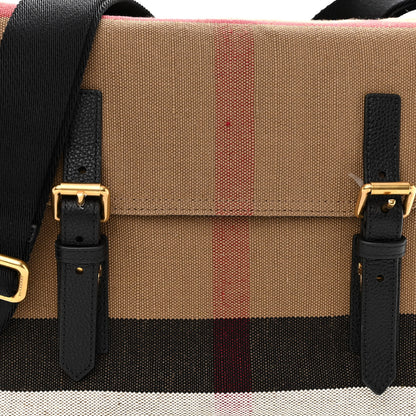 Burberry Canvas Mega Check Small Baildon Messenger Bag Black 7 of 9