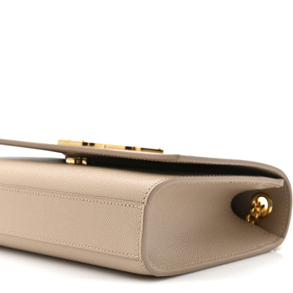 Saint Laurent Grain De Poudre Small Monogram Kate Satchel Dark Beige 9 of 13