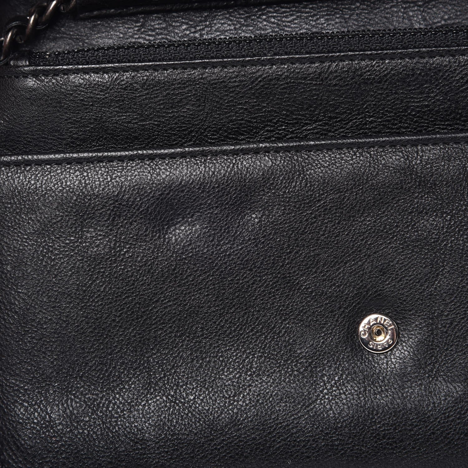 Chanel Calfskin Quilted Chain Around Boy Wallet On Chain WOC Black 10 of 11