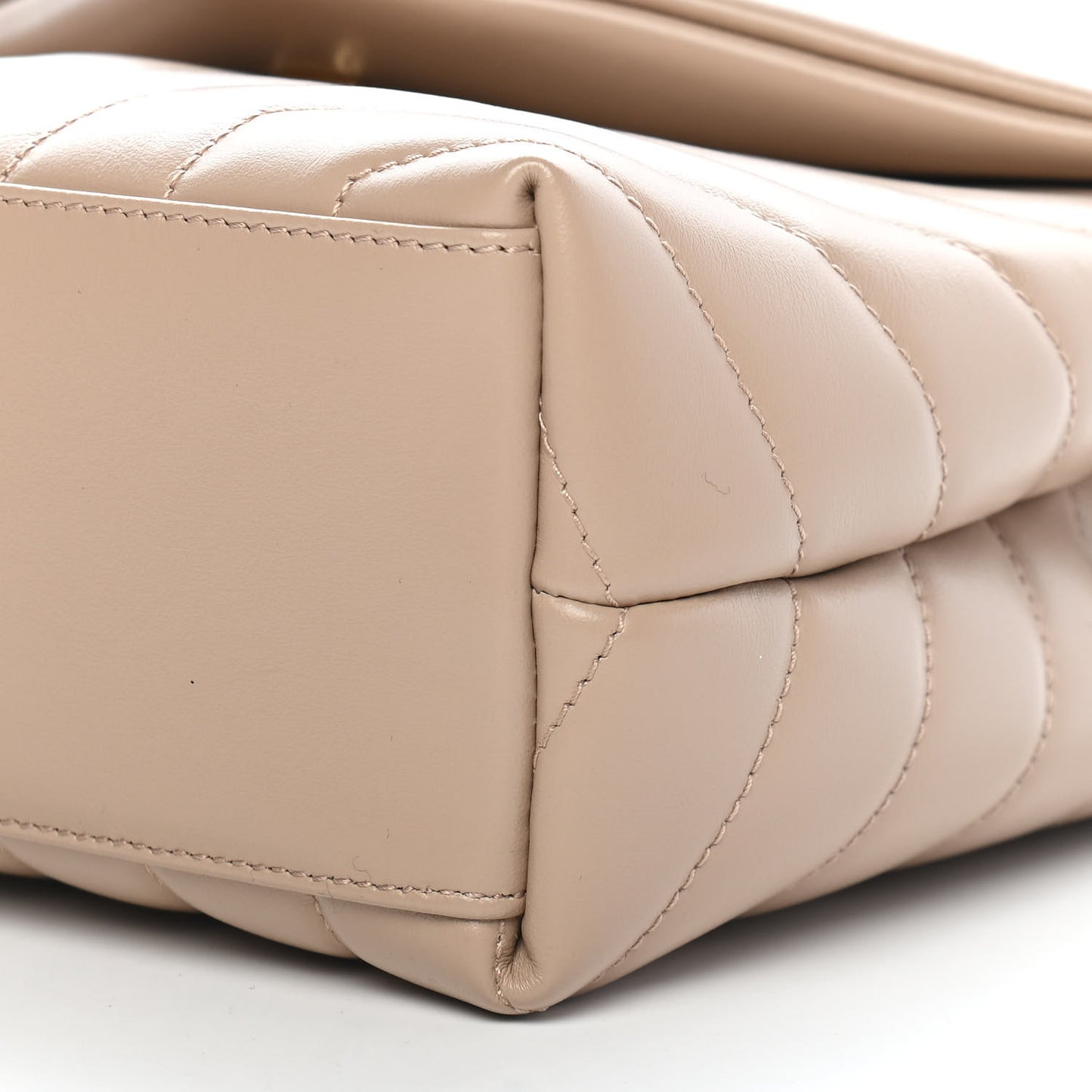 Calfskin Y Quilted Monogram Small Loulou Chain Satchel Dark Beige
