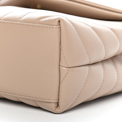 Saint Laurent Calfskin Y Quilted Monogram Small Loulou Chain Satchel Dark Beige 6 of 9