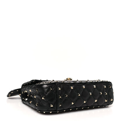 Valentino Garavani Lambskin Small Rockstud Spike Shoulder Bag Black 4 of 9
