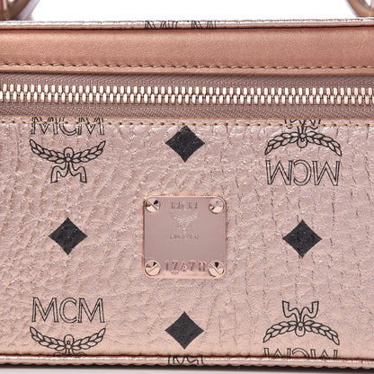 MCM Metallic Visetos Vanity Case Champagne Gold 7 of 10