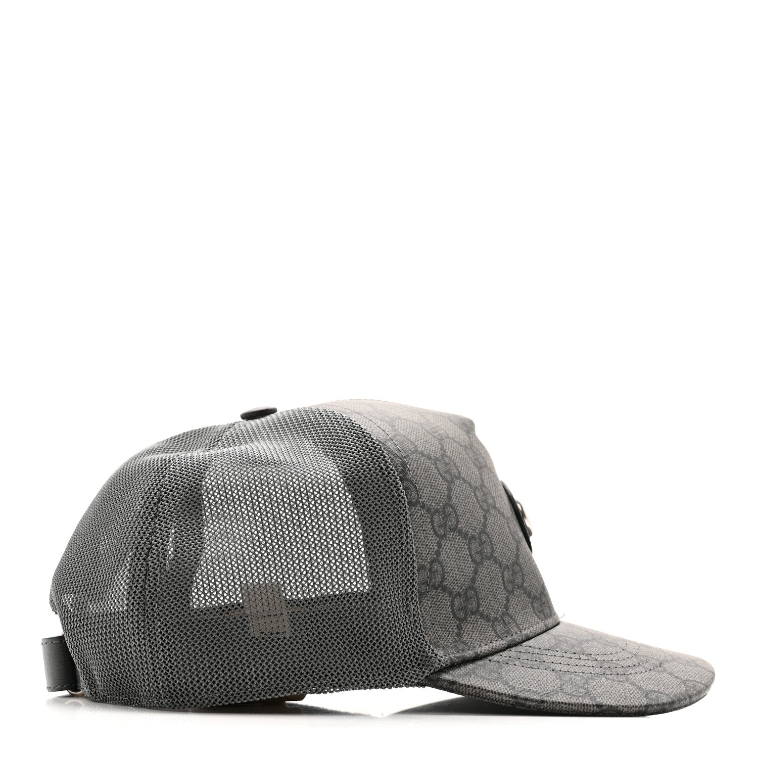 Gucci GG Supreme Monogram Baseball Hat XL Grey Black Graphite Grey