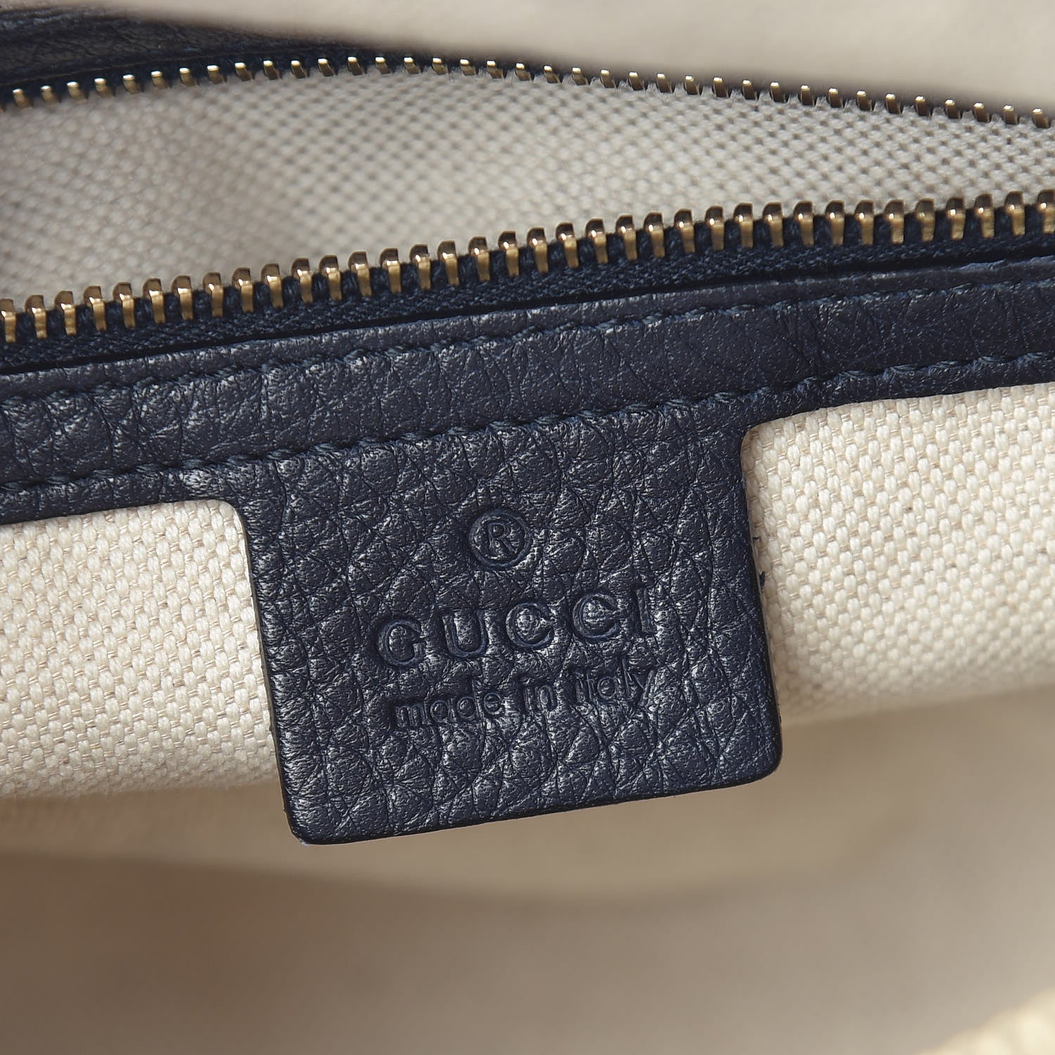 Gucci Calfskin Vintage Web Small Boston Navy Blue 6 of 12
