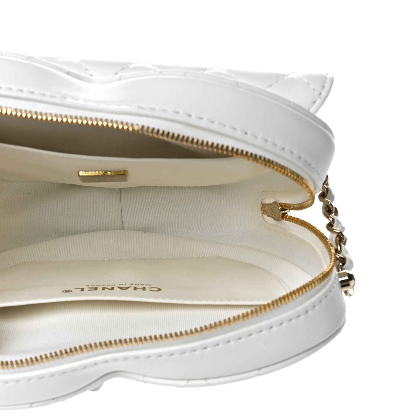 Lambskin Quilted CC In Love Heart Bag White