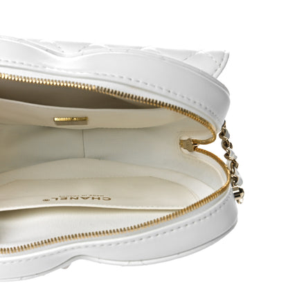 Chanel Lambskin Quilted CC In Love Heart Bag White 5 of 8