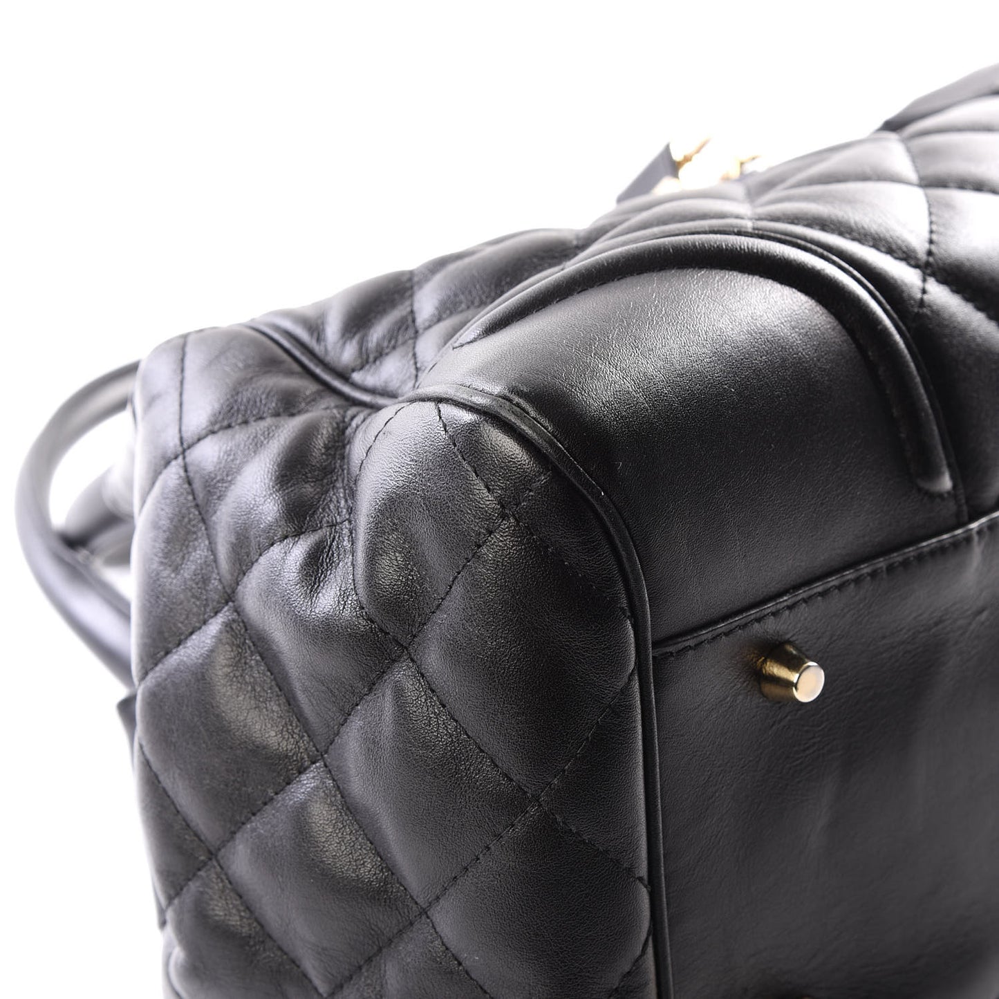Calfskin Quilted Satchel Black