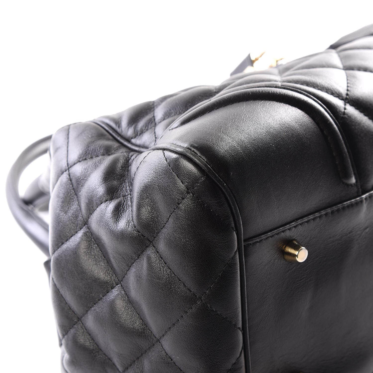 Burberry Calfskin Quilted Satchel Black 6 of 13