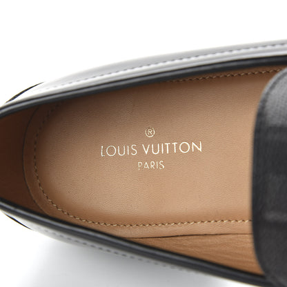 Louis Vuitton Glazed Calfskin Damier Graphite Major Loafer 7.5 Black 7 of 8