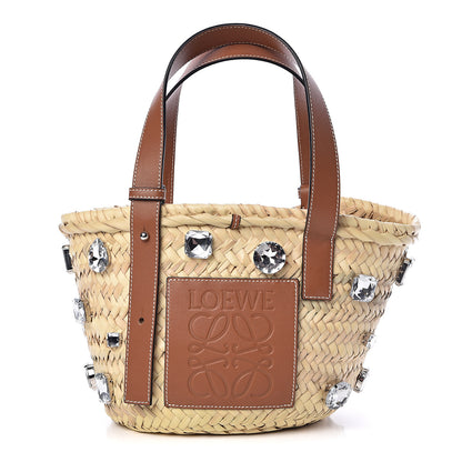 Loewe Raffia Small Stones Basket Tote Bag Natural Tan 1 of 10