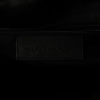 Balenciaga Agneau Silver Hardware Duffle Carry On Travel Bag Black 5 of 9